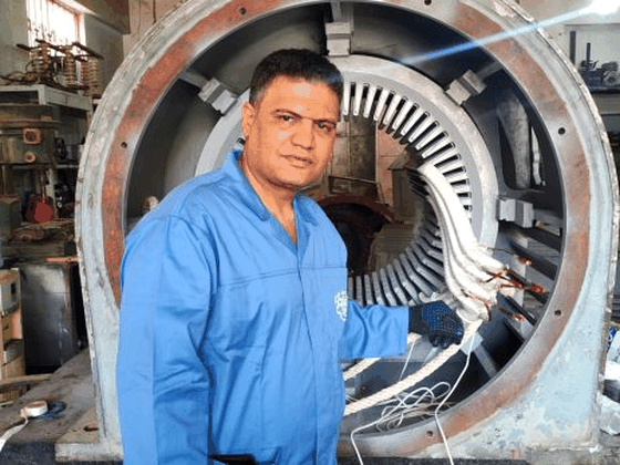إعادة لف وتأهيل محركات الجهد المنخفض والمتوسط والعالي (AC & DC)