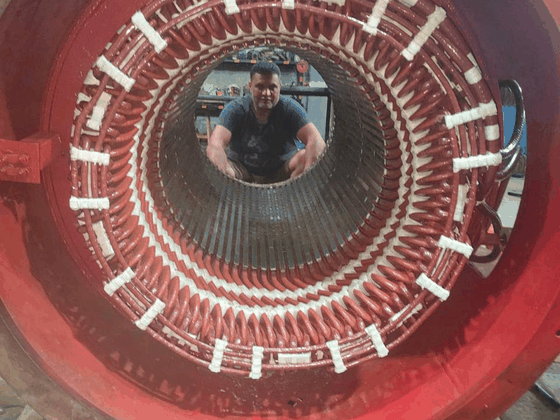 Final Quality Inspection of Varnished High-Voltage Stator Core