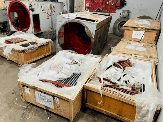 Receiving Imported Coil Crates & Motor Frames at Our Factory Floor